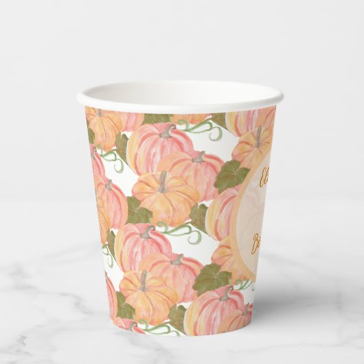 Little Pumpkin First Birthday Aangepaste naam Papieren Bekers (Voorkant)