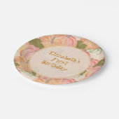 Little Pumpkin First Birthday Aangepaste naam Papieren Bordje (Gekanteld)
