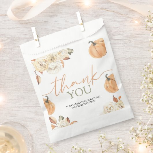 Little Pumpkin First Birthday Bedankzakje (Geknipt)