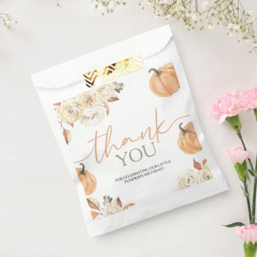 Little Pumpkin First Birthday Bedankzakje (Gezegeld)