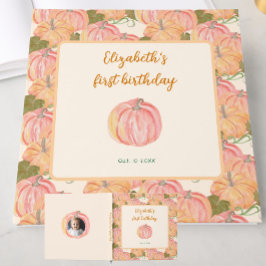 Little Pumpkin First Birthday Custom Photo Gastenboek