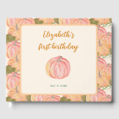 Little Pumpkin First Birthday Custom Photo Gastenboek (Voorkant)