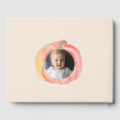 Little Pumpkin First Birthday Custom Photo Gastenboek (Achterkant)