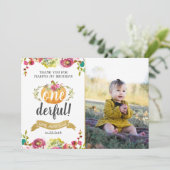 Little Pumpkin First Birthday Dank u voor uw uitno Kaart (Staand voorkant)