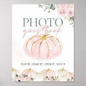 Little Pumpkin First Birthday Gastboek Teken Poster (Voorkant)