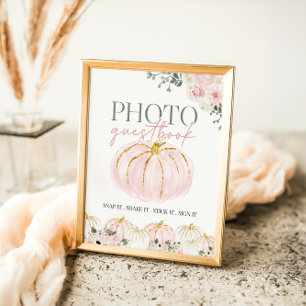 Little Pumpkin First Birthday Gastboek Teken Poster