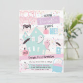 Little Pumpkin First Birthday Halloween Pastel Kaart (Staand voorkant)