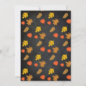 Little Pumpkin First Birthday Invitation, Black Kaart (Achterkant)