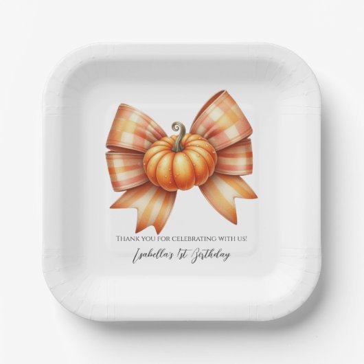 Little Pumpkin First Birthday Paper Bord (Voorkant)