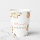 Little Pumpkin First Birthday Papieren Bekers (Achterkant)