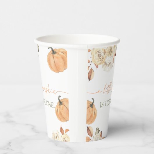 Little Pumpkin First Birthday Papieren Bekers (Rechts)