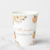 Little Pumpkin First Birthday Papieren Bekers (Voorkant)