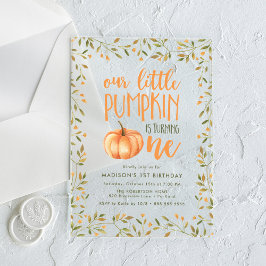 Little Pumpkin First Birthday Party Acryl Uitnodigingen