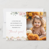 Little Pumpkin First Birthday Party Bedankt Card Kaart (Voorkant)