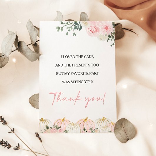 Little Pumpkin First Birthday Party Bedankt Card Kaart