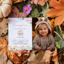Little Pumpkin First Birthday Party Foto Kaart