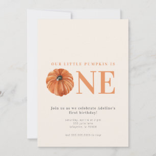 Little Pumpkin First Birthday Party Invitation Kaart