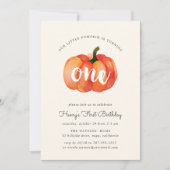 Little Pumpkin First Birthday Party Invitation Kaart (Voorkant)
