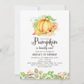 Little Pumpkin First Birthday Party Kaart (Voorkant)