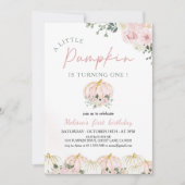 Little Pumpkin First Birthday Party Kaart (Voorkant)