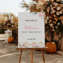 Little Pumpkin First Birthday Party Welkomstbord Poster