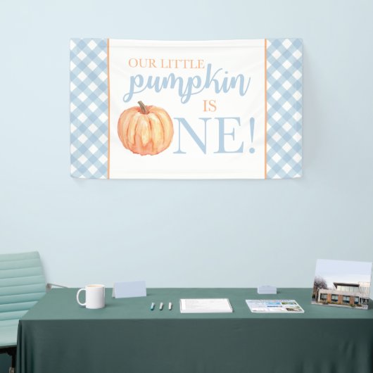 Little Pumpkin First Birthday Pastel Blue Spandoek (Beurs)