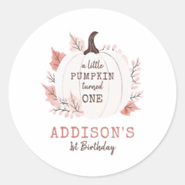 Little Pumpkin First Birthday Ronde Sticker