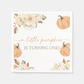 Little Pumpkin First Birthday Servet (Voorkant)