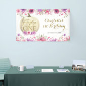 Little Pumpkin Floral 1st Birthday Party Spandoek (Beurs)