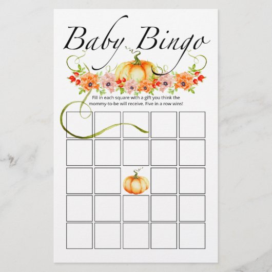 Little pumpkin floral baby bingo (Voorkant)