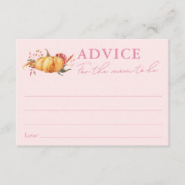 Little Pumpkin Floral Baby shower advies voor mama Informatiekaartje