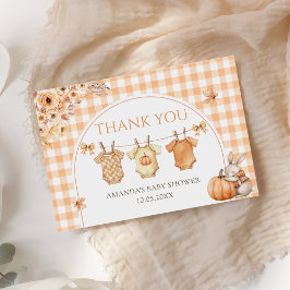 Little Pumpkin Floral Baby shower Bedankt kaart