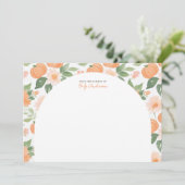 Little Pumpkin Floral Baby shower Dank u kaart (Staand voorkant)