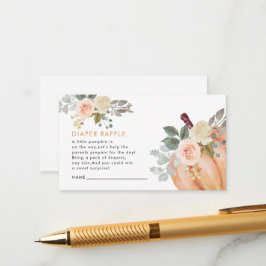 Little Pumpkin Floral Baby Shower Diaper Raffle Informatiekaartje