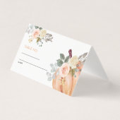 Little Pumpkin Floral Baby shower Tafelnummer (Voorkant)