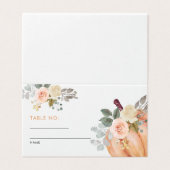 Little Pumpkin Floral Baby shower Tafelnummer (Buitenkant ongevouwen)