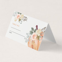 Little Pumpkin Floral Baby shower Tafelnummer