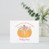 Little Pumpkin Floral Birthday Girl Herfst Bedankt (Staand voorkant)