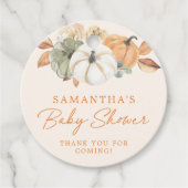 Little Pumpkin Floral Boho Baby shower Dank u Bedankjes Labels (Voorkant)