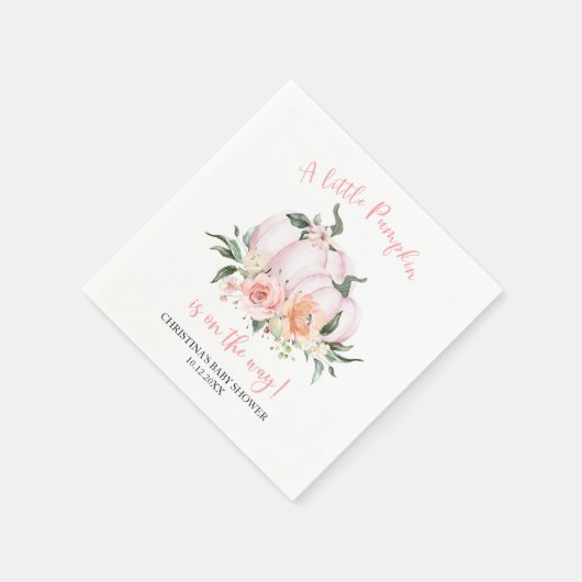 Little Pumpkin Floral Girl Baby Shower Servet (Hoek)