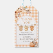Little Pumpkin Floral Herfst Baby shower Gift Labe Cadeaulabel (Voorkant)