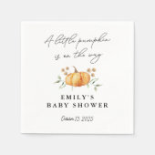 Little Pumpkin Floral Neutral Baby shower Servet (Voorkant)