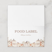 Little Pumpkin Folded Tent Food Label for Buffets Plaatskaartje (Buitenkant ongevouwen)