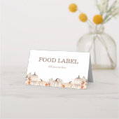 Little Pumpkin Folded Tent Food Label for Buffets Plaatskaartje (Voorkant)