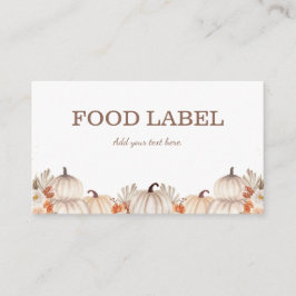 Little Pumpkin Food Label Buffet Card