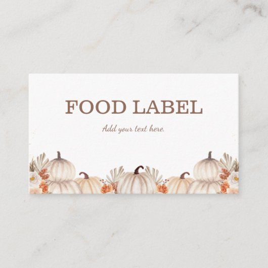 Little Pumpkin Food Label Buffet Card (Voorkant)