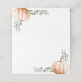 Little Pumpkin Food Label • Tent Place Card Orange Plaatskaartje (Buitenkant ongevouwen)