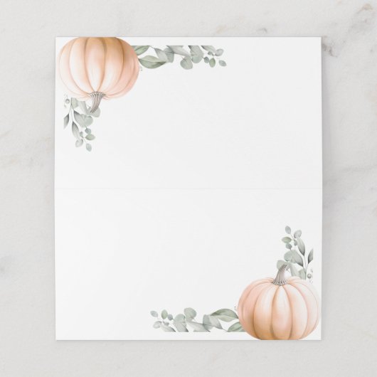 Little Pumpkin Food Label • Tent Place Card Orange Plaatskaartje (Buitenkant ongevouwen)