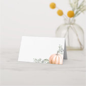 Little Pumpkin Food Label • Tent Place Card Orange Plaatskaartje (Voorkant)