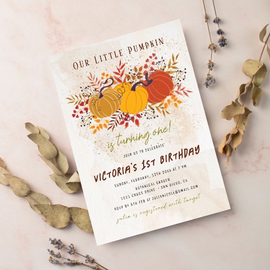 Little Pumpkin Fresh Boerderij Foto Eerste Verjaar Kaart